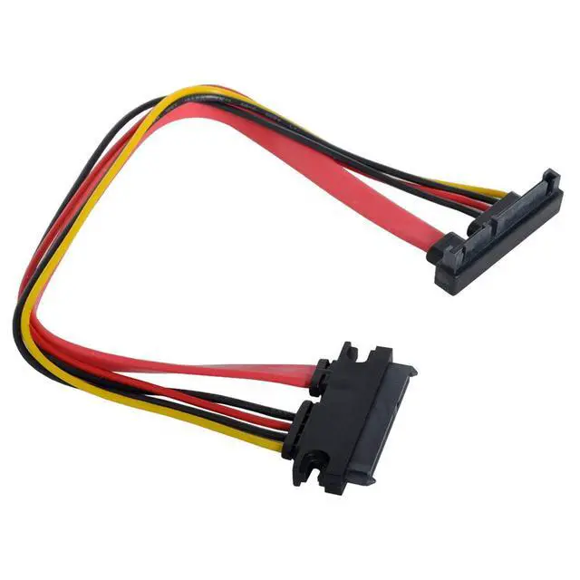 Alt view image 3 of 7 - xiwai Down Angled SATA III 3.0 7+15 22 Pin SATA Male to Female Data Power Extension Cable 30cm