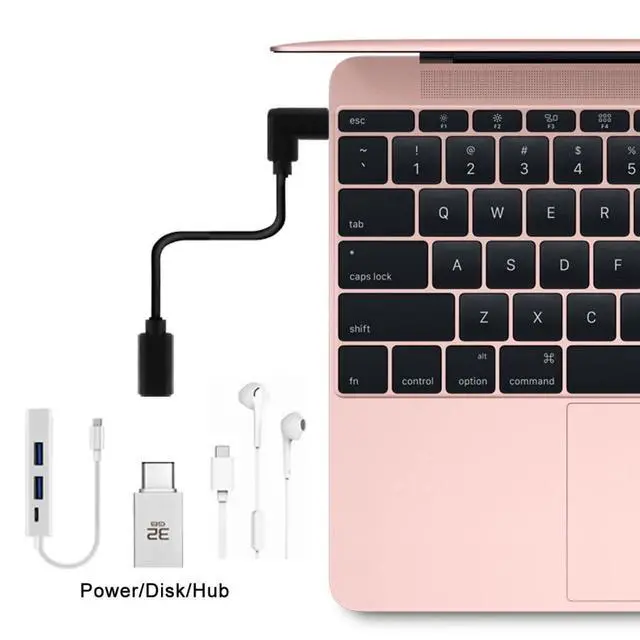 Alt view image 2 of 7 - chenyang CY 90 Degree Right Angled USB-C USB 3.1 Type C Male to Female Extension Data Cable for Tablet 20cm