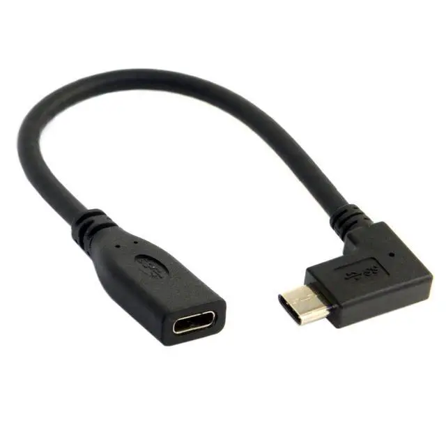 Alt view image 4 of 7 - chenyang CY 90 Degree Right Angled USB-C USB 3.1 Type C Male to Female Extension Data Cable for Tablet 20cm