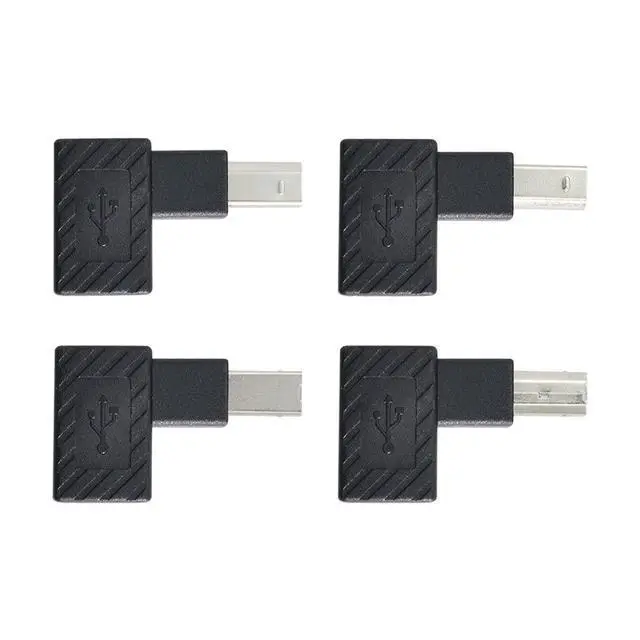 Alt view image 3 of 7 - xiwai 4Pcs USB 2.0 B Type Male to Female Extension Adapter Horizontal Vertical Angled 90 Degree for Disk Scanner