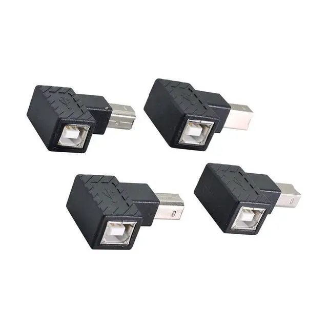 Alt view image 4 of 7 - xiwai 4Pcs USB 2.0 B Type Male to Female Extension Adapter Horizontal Vertical Angled 90 Degree for Disk Scanner