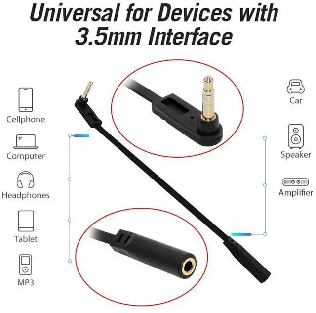 Alt view image 5 of 7 - xiwai Ultra Slim 3-Poles Auxiliary Audio Stereo 3.5mm Male to Female Flat AUX Cable 15cm Cord 90 Degree Right Angled Compatible with Car,Home Stereos MP3 Player