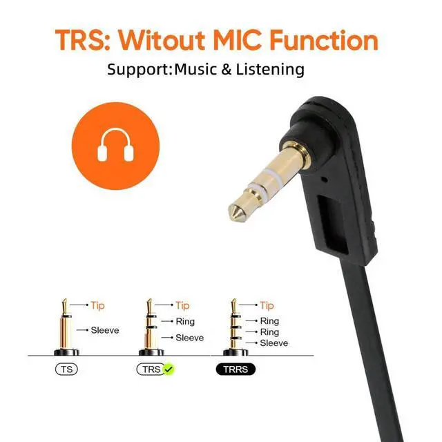 Alt view image 4 of 7 - xiwai Ultra Slim 3-Poles Auxiliary Audio Stereo 3.5mm Male to Female Flat AUX Cable 15cm Cord 90 Degree Right Angled Compatible with Car,Home Stereos MP3 Player