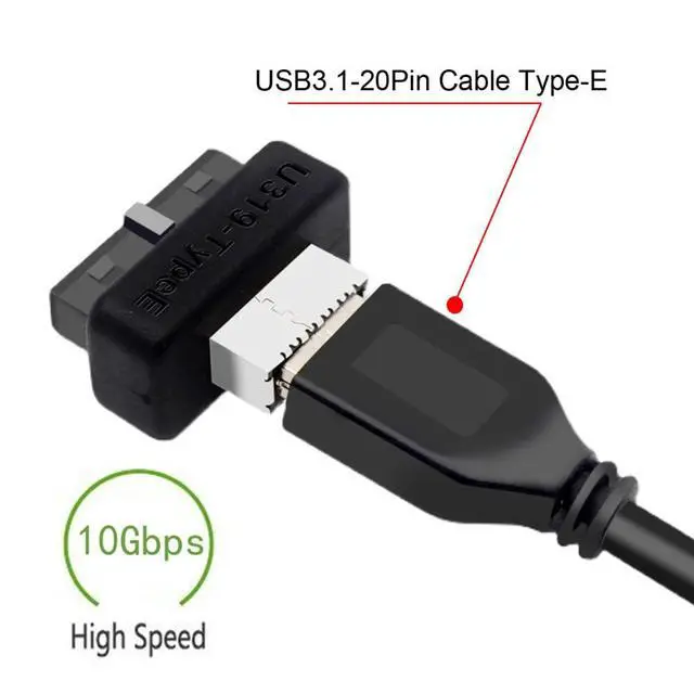 Alt view image 5 of 7 - xiwai Overmold USB 3.1 Front Panel Socket Key-A Type-E to USB 3.0 20Pin Header Male Extension Adapter