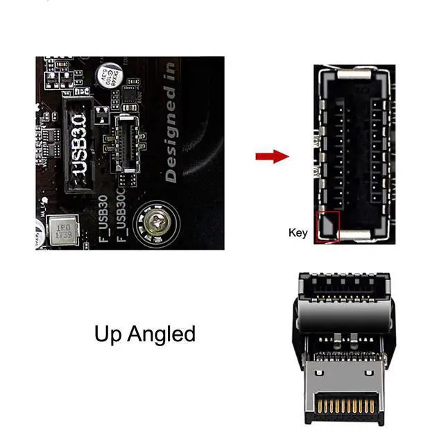 Alt view image 5 of 7 - xiwai 2pcs USB 3.1 Front Panel Header Male to Female Type-E Motherboard Extension Data Adapter