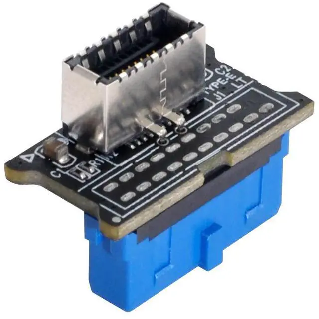 Alt view image 3 of 5 - Vertical USB 3.1 Front Panel Socket Key-A Type-E to USB 3.0 20Pin Header Male Extension Adapter for Motherboard