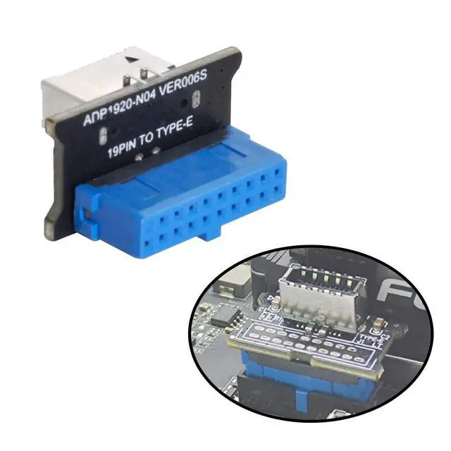 Alt view image 5 of 7 - xiwai Vertical USB 3.1 Front Panel Socket Key-A Type-E to USB 3.0 20Pin Header Male Extension Adapter for Motherboard