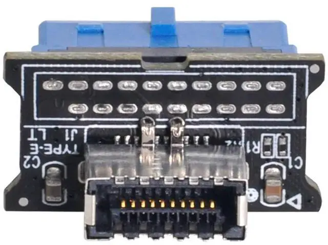 Alt view image 4 of 5 - Vertical USB 3.1 Front Panel Socket Key-A Type-E to USB 3.0 20Pin Header Male Extension Adapter for Motherboard