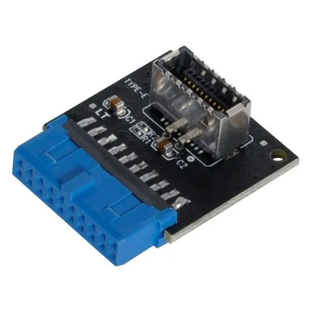 Alt view image 2 of 7 - xiwai USB 3.1 Front Panel Socket Type-E to USB 3.0 20Pin Header Male Extension Adapter for Motherboard