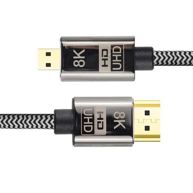 Alt view image 2 of 7 - xiwai Micro HDMI to HDMI 2.1 Ultra-HD UHD 8K 60hz 4K 120hz Cable 48Gbs HDMI Cord for Camera Tablet (1.0m)