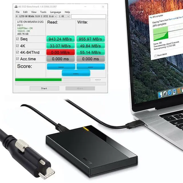 Alt view image 4 of 7 - xiwai Screw Locking USB 3.1 Type-C to USB-C Cable 3.25A USB 3.0 Cord with Single Panel Mount Connector 10Gbps Data 65W PD Power for Laptop Tablet 3.94FT/1.2M
