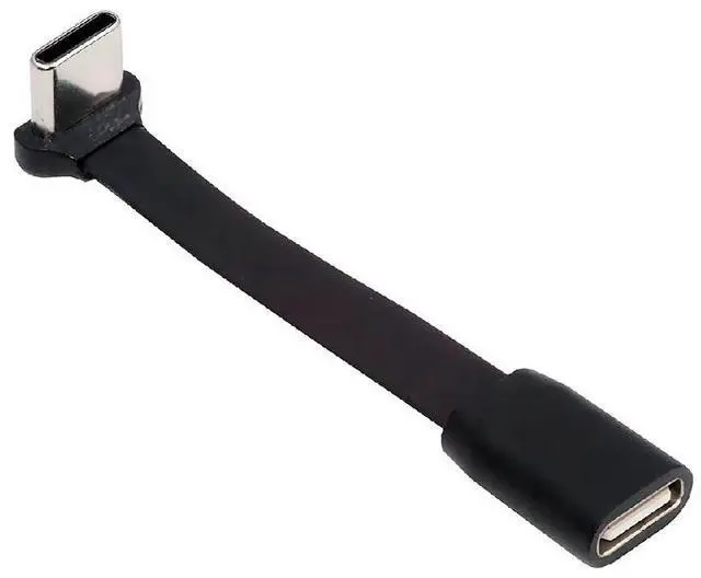 Main image of xiwai Ultra Slim Flat USB-C Male to Female Up Down Angled Cable 6cm | 90 Degree Type-C Power USB2.0 Extension Data Cord 65W Fast Charge for Laptop Tablet Phone