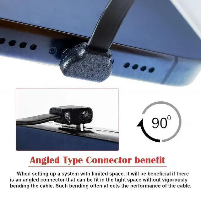 Alt view image 7 of 7 - xiwai Ultra Slim Flat USB-C Male to Female Up Down Angled Cable 6cm | 90 Degree Type-C Power USB2.0 Extension Data Cord 65W Fast Charge for Laptop Tablet Phone