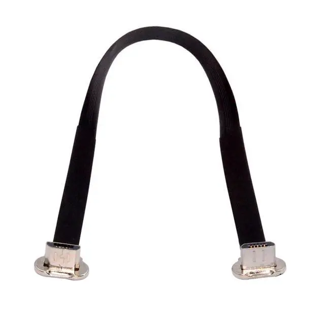 Alt view image 6 of 7 - xiwai 90 Degree Micro USB Male to Male 5Pin Slim Flat Charging Cable 16cm | Down to Up Angle Connector,for Phone Tablet Camera,5V 2A power,USB2.0 480Mbps Data