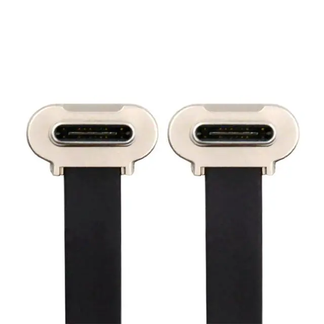 Alt view image 7 of 7 - xiwai Angled Short USB-C Male to Male Fast Charging Cord Ultra Slim Flat USB2.0 Data Cable 65W Power for Laptop Tablet Phone, 2.95 inch/7.5cm Black