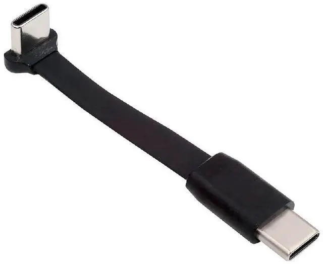 Main image of xiwai USB-C Charging Data Cable Type C to USB-C Power USB2.0 Ultra Slim Flat 90 Degree Up Down Angled 65W Fast Charge for Laptop Tablet Phone 6cm