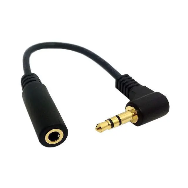 Alt view image 2 of 7 - HDMIHOME 90 Degree Right Angled 3.5mm 3poles Audio Stereo Male to Female Extension Cable 10cm Black