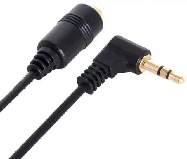 Alt view image 6 of 7 - HDMIHOME 90 Degree Right Angled 3.5mm 3poles Audio Stereo Male to Female Extension Cable 10cm Black