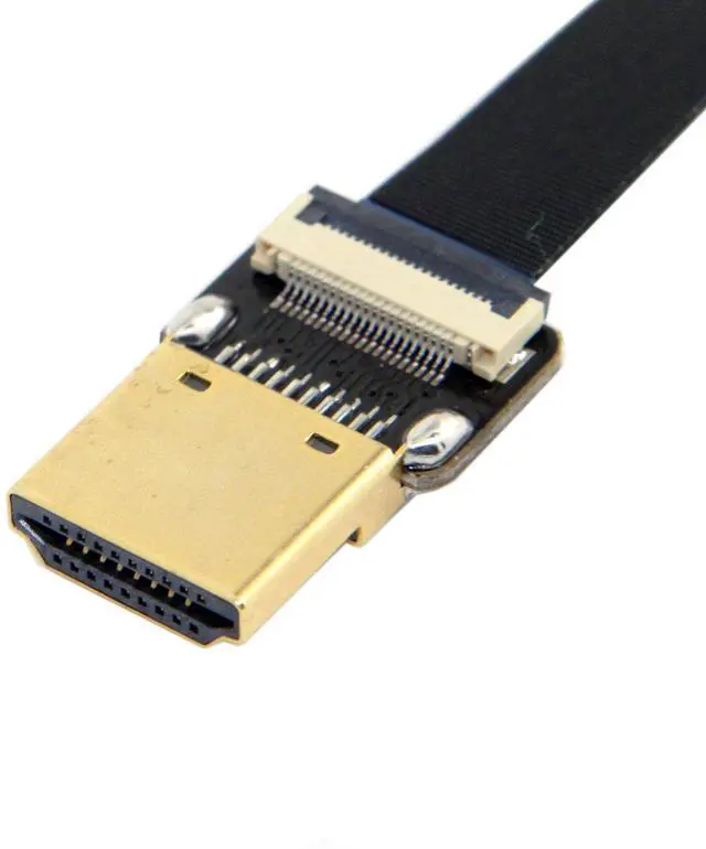 Alt view image 5 of 6 - JSER CYFPV 90 Degree Up Angled FPV Mini HDMI Male to HDMI Male FPC Flat Cable 20cm Compatible for FPV HDTV Multicopter Aerial Photography