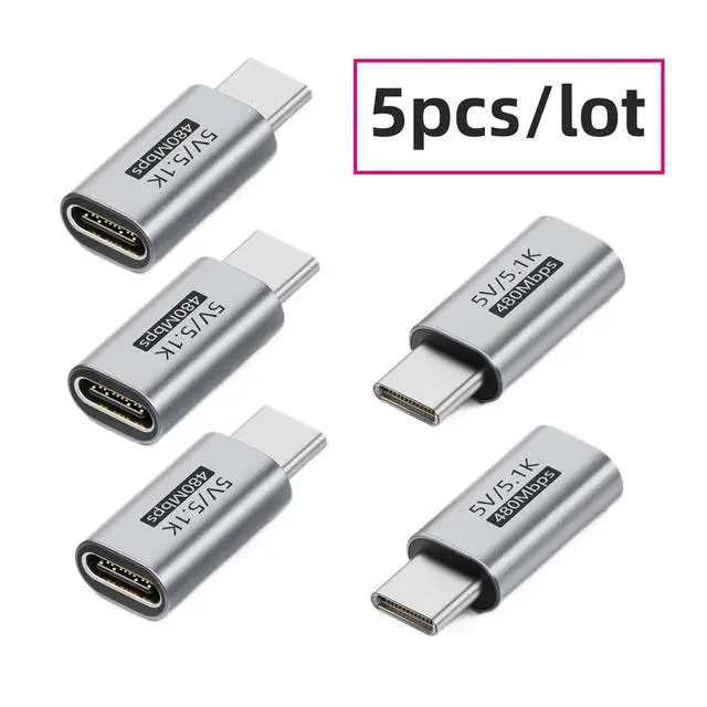 Alt view image 5 of 7 - xiwai 5pcs/lot PD Function Blocker Type-C Male to USB-C Female with 5.1K Resistor DC5V Protect Extension Adapter Only for Power Charge