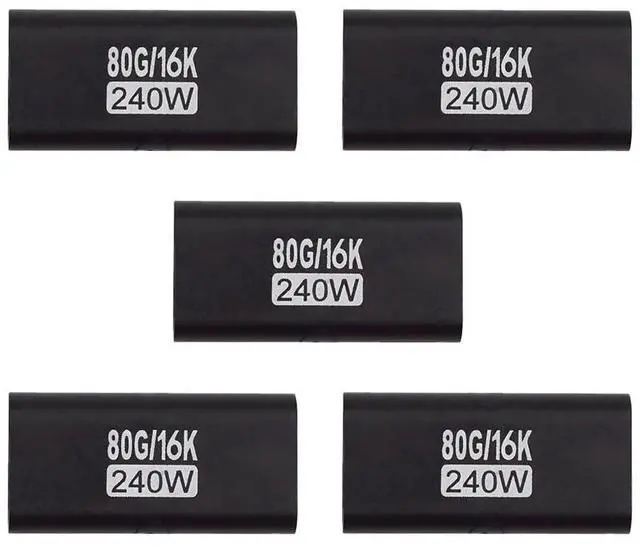 Main image of xiwai 5pcs/lot USB-C Type C Female to Female USB5.0 80Gbps Extension Adapter with 240W 16K 8K 5K USB Type-C Compatible with USB4.0 Thunderbolt3/4/5