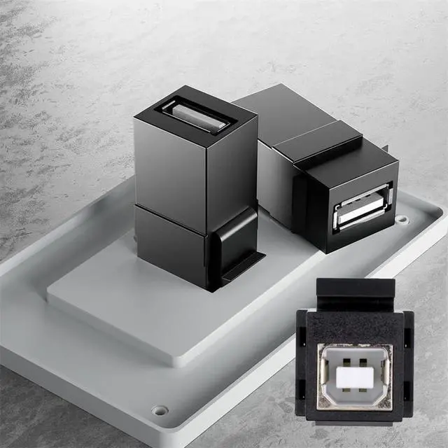 Alt view image 6 of 7 - xiwai USB2.0 Keystone Adapter USB Type A Female to Type-B Female Coupler Extension Keystone Jack Insert Socket Connector for Wall Plate Panel USB Cable