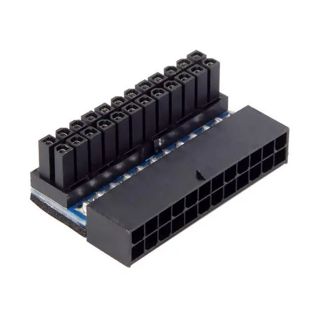 Alt view image 2 of 7 - JSER ATX 24Pin Female to 24pin Male 90 Degree Power Adapter Compatible for Mainboard Motherboard Desktops PC Supply