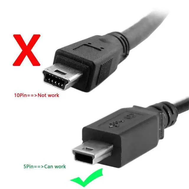 Alt view image 5 of 7 - xiwai Mini B USB 5Pin Male to Female Extension Cable Straight Type B Charger Cord 50cm for GPS Camera