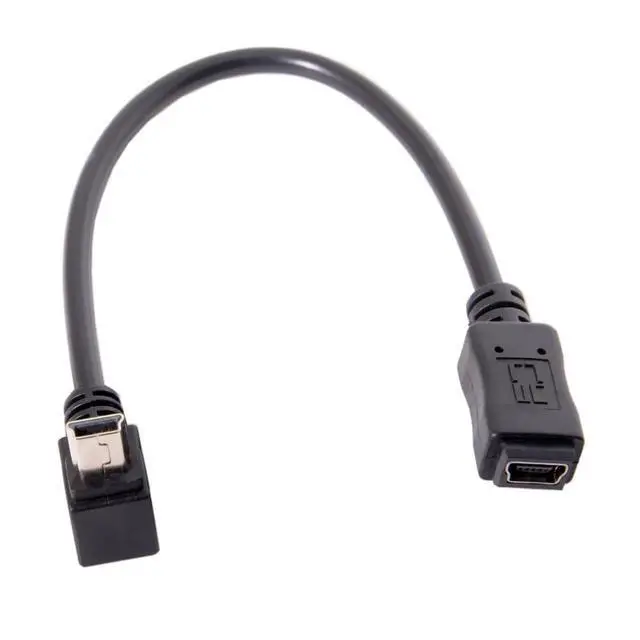 Alt view image 2 of 7 - xiwai Mini B USB 5Pin Male to Female Extension Cable Type B 90 Degree Down Angle Charger Cord 20cm for GPS Camera