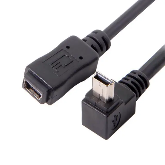 Alt view image 6 of 7 - xiwai Mini B USB 5Pin Male to Female Extension Cable Type B 90 Degree Down Angle Charger Cord 20cm for GPS Camera