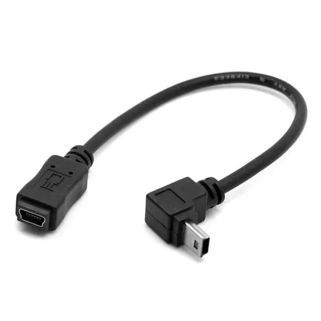 Alt view image 4 of 7 - xiwai Mini B USB 5Pin Male to Female Extension Cable Type B 90 Degree Up Angle Charger Cord 20cm for GPS Camera