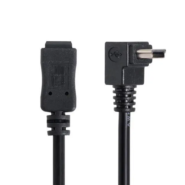 Alt view image 5 of 7 - xiwai Mini B USB 5Pin Male to Female Extension Cable Type B 90 Degree Up Angle Charger Cord 20cm for GPS Camera