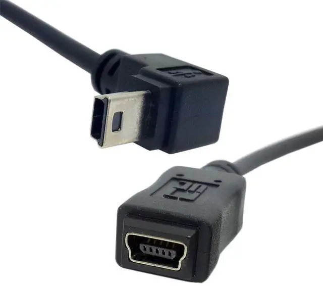 Main image of xiwai Mini B USB 5Pin Male to Female Extension Cable Type B 90 Degree Up Angle Charger Cord 20cm for GPS Camera