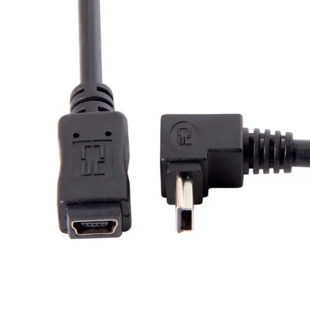 Alt view image 7 of 7 - xiwai Mini B USB 5Pin Male to Female Extension Cable Type B 90 Degree Up Angle Charger Cord 20cm for GPS Camera