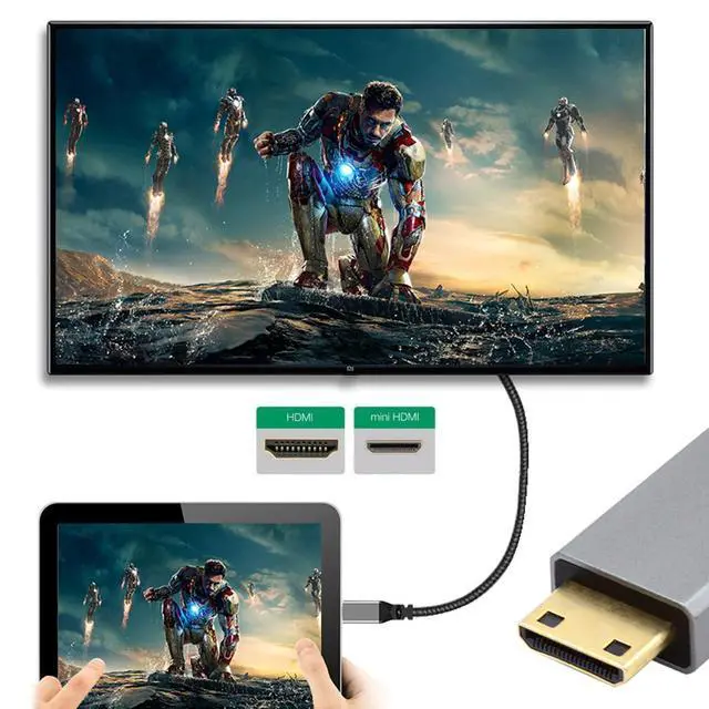 Alt view image 3 of 7 - xiwai Ultra Thin Mini HDMI 2.1 HDTV Cable 1.0 m, Hyper Slim HDMI Cord 2.0 8K 4K Type-A to Type-C for Camera HDTV
