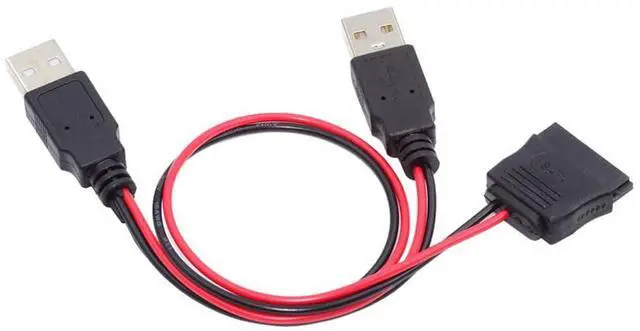 Alt view image 7 of 7 - xiwai Dual USB 2.0 to SATA Converter Adapter Cord 15Pin DC 5V Power Supply Hard Drive Cable for 2.5 inch SATA HDD SSD Disk Driver, 1FT