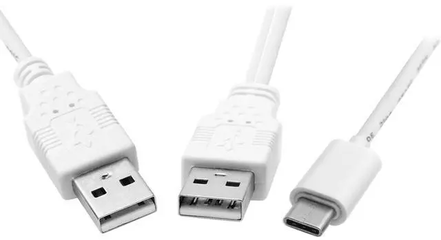 Alt view image 2 of 7 - JSER USB 3.1 Type C USB-C to Dual A Male Extra Power Data Y Cable 480Mbps Speed Compatible for Cell Phone & Hard Disk