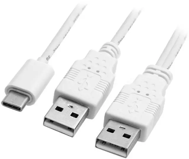 Alt view image 5 of 7 - JSER USB 3.1 Type C USB-C to Dual A Male Extra Power Data Y Cable 480Mbps Speed Compatible for Cell Phone & Hard Disk