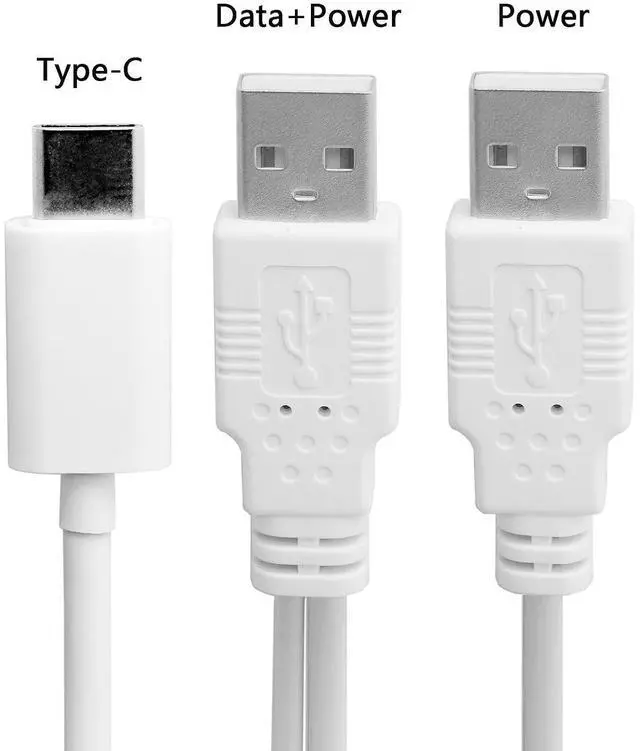 Alt view image 6 of 7 - JSER USB 3.1 Type C USB-C to Dual A Male Extra Power Data Y Cable 480Mbps Speed Compatible for Cell Phone & Hard Disk
