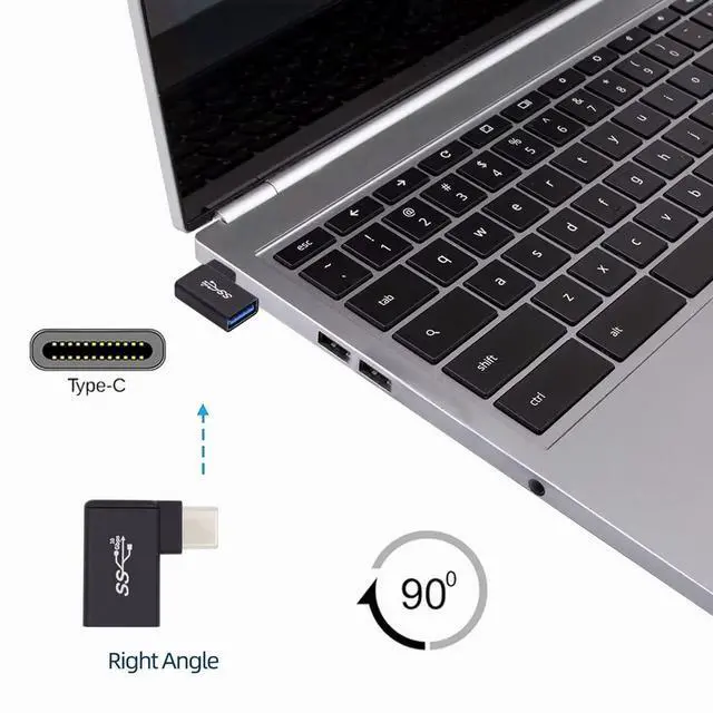 Alt view image 6 of 7 - xiwai Right Angled 90 Degree OTG Adapter USB-C Type-C to USB 3.0 Female for Laptop Cell Phone