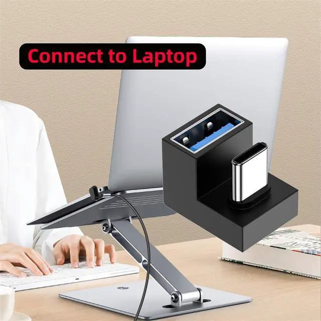 Alt view image 6 of 7 - xiwai 180 Degree Up & Down Angled Type-C USB-C OTG to USB 3.0 Female Extension Adapter for Cell Phone & Tablet
