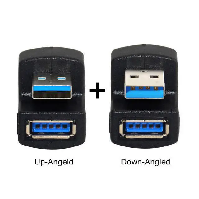 Alt view image 2 of 6 - xiwai 1 Set Up & Down Angled USB 3.0 Adapter A Male to Female Extension 180 Degree 5Gbps
