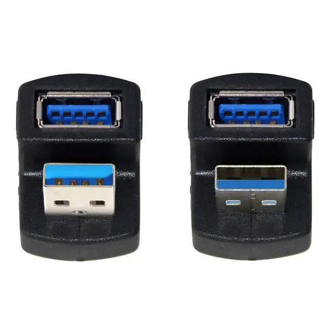 Alt view image 5 of 6 - xiwai 1 Set Up & Down Angled USB 3.0 Adapter A Male to Female Extension 180 Degree 5Gbps