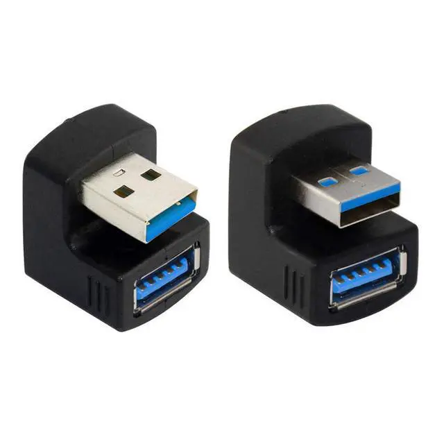 Alt view image 3 of 6 - xiwai 1 Set Up & Down Angled USB 3.0 Adapter A Male to Female Extension 180 Degree 5Gbps
