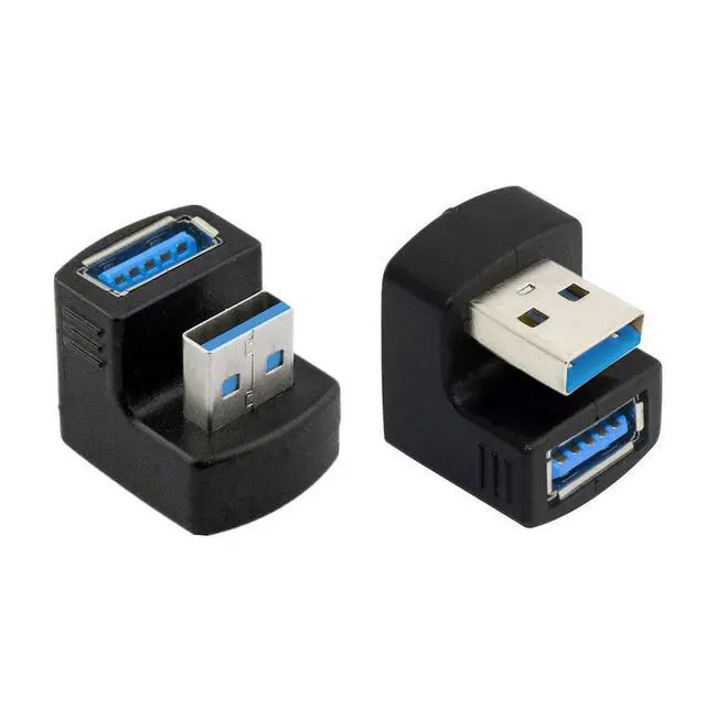 Alt view image 6 of 6 - xiwai 1 Set Up & Down Angled USB 3.0 Adapter A Male to Female Extension 180 Degree 5Gbps