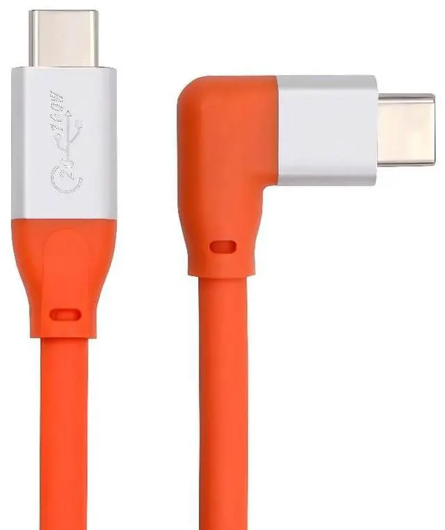 Main image of xiwai USB3.2 20Gbps Male to Male 90 Degree Left Right Angled Charging Cable Ultra Soft High Flex 100W 8K 5K 4K USB4.0 Hyper Super Flexible Cord 30cm