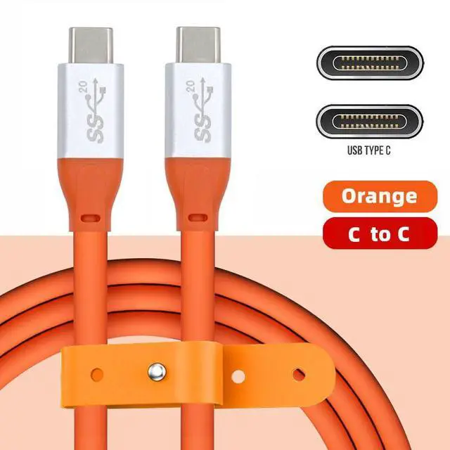 Alt view image 3 of 7 - xiwai USB3.2 Gen 2 Type-C Male to USB C Male Charging and Data Cable 6.6FT, 20Gbps High Flex Ultra Soft 100W 8K 5K 4K Monitor Display USB4.0 Hyper Super Flexible Cord Perfect for Thunderbolt 3