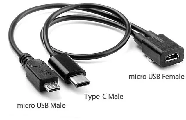 Alt view image 3 of 7 - chenyang Micro USB Y Splitter Cable,Micro USB 1 to 2 USB C/Micro USB Charging Extension Cable Supports Charging Two Devices at The Same Time