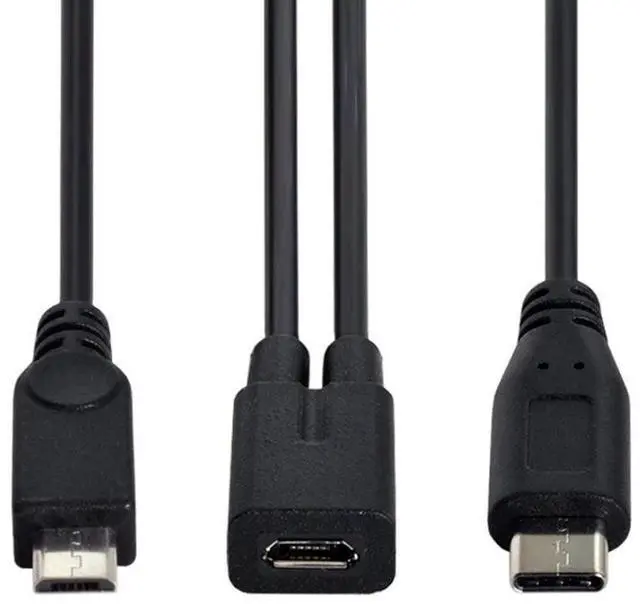 Alt view image 4 of 7 - chenyang Micro USB Y Splitter Cable,Micro USB 1 to 2 USB C/Micro USB Charging Extension Cable Supports Charging Two Devices at The Same Time