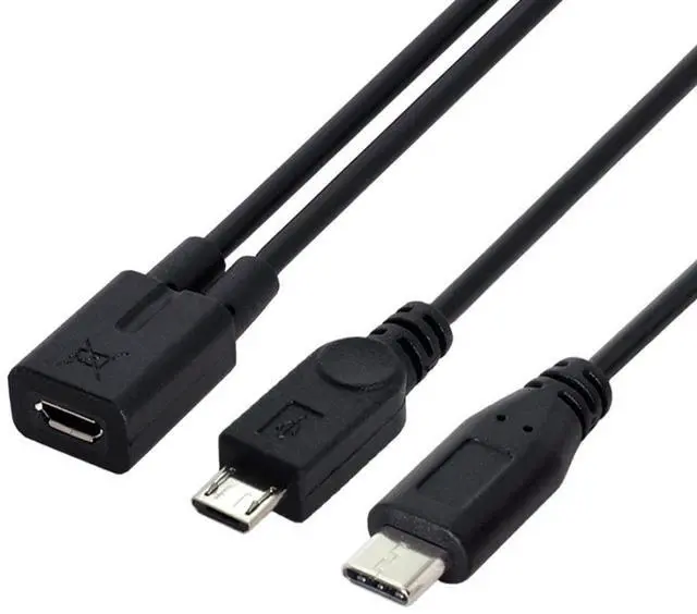 Alt view image 5 of 7 - chenyang Micro USB Y Splitter Cable,Micro USB 1 to 2 USB C/Micro USB Charging Extension Cable Supports Charging Two Devices at The Same Time